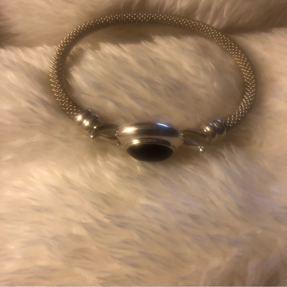Onyx, sterling silver bracelet - Picture 9 of 10